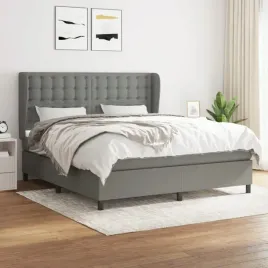 vidaxl-lozko-kontynentalne-z-materacem-ciemnoszara-tkanina-180x200-cm