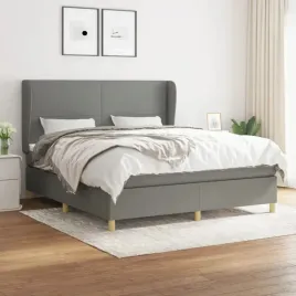 vidaxl-lozko-kontynentalne-z-materacem-ciemnoszara-tkanina-180x200-cm