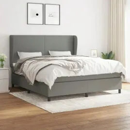 vidaxl-lozko-kontynentalne-z-materacem-ciemnoszara-tkanina-180x200-cm