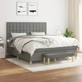vidaxl-lozko-kontynentalne-z-materacem-ciemnoszara-tkanina-180x200-cm