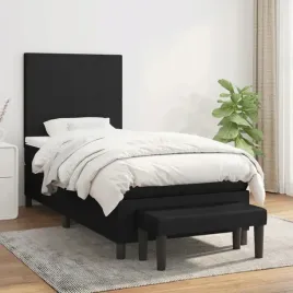 vidaxl-lozko-kontynentalne-z-materacem-czarne-tkanina-90x200-cm