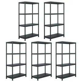 vidaxl-regaly-magazynowe-5-szt-czarne-60x30x138-cm-plastikowe