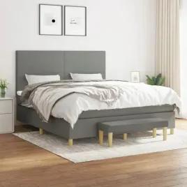 vidaxl-lozko-kontynentalne-z-materacem-ciemnoszara-tkanina-180x200-cm