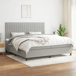 vidaxl-lozko-kontynentalne-z-materacem-jasnoszare-tkanina-200x200-cm
