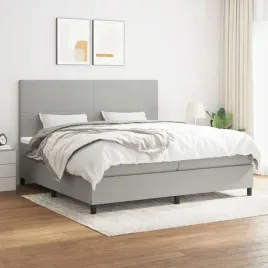 vidaxl-lozko-kontynentalne-z-materacem-jasnoszare-tkanina-200x200-cm