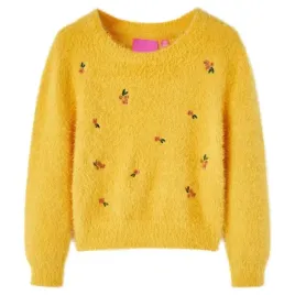 sweter-dzieciecy-z-dzianiny-ochra-140