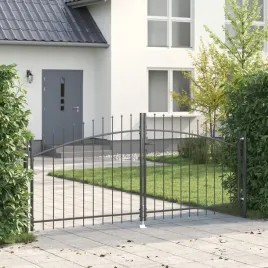 vidaxl-bramka-ogrodowa-z-ostrym-szczytem-podwojnie-otwierana-szara-100x300