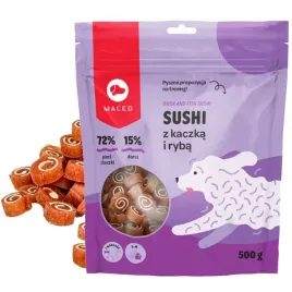 maced-naturalne-przysmaki-gryzaki-dla-psa-miekkie-sushi-kaczka-ryba-500g