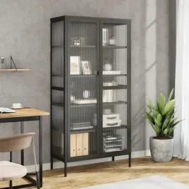 vidaxl-kredens-czarny-85x40x180-cm-szklo-i-stal