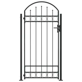 vidaxl-furtka-ogrodzeniowa-z-gornym-lukiem-i-2-slupkami-105-x-204-cm