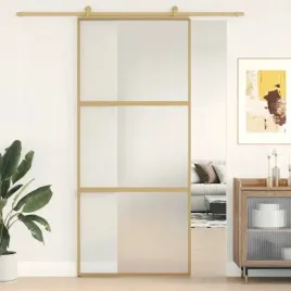 vidaxl-drzwi-przesuwne-zlote-90x205-cm-mrozone-szklo-esg-aluminium