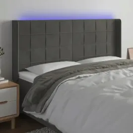 vidaxl-zaglowek-do-lozka-z-led-ciemnoszary-163x16x118-128cm-aksamit