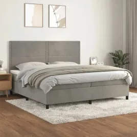 vidaxl-lozko-kontynentalne-z-materacem-jasnoszare-aksamit-200x200cm