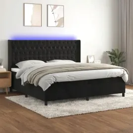 vidaxl-lozko-kontynentalne-z-materacem-i-led-czarny-aksamit-200x200cm