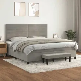 vidaxl-lozko-kontynentalne-z-materacem-jasnoszare-aksamit-200x200cm