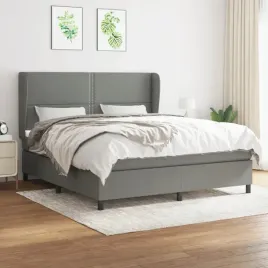 vidaxl-lozko-kontynentalne-z-materacem-ciemnoszara-tkanina-180x200-cm