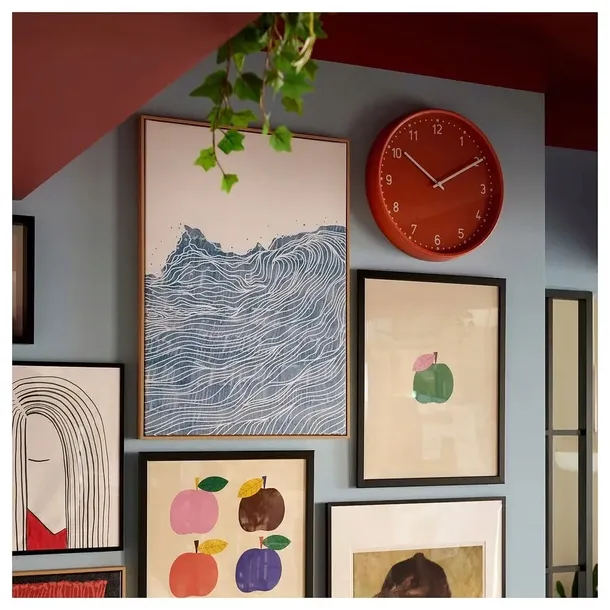 ikea-bondis-zegar-scienny-pomaranczowy-38-cm-linia-bondis
