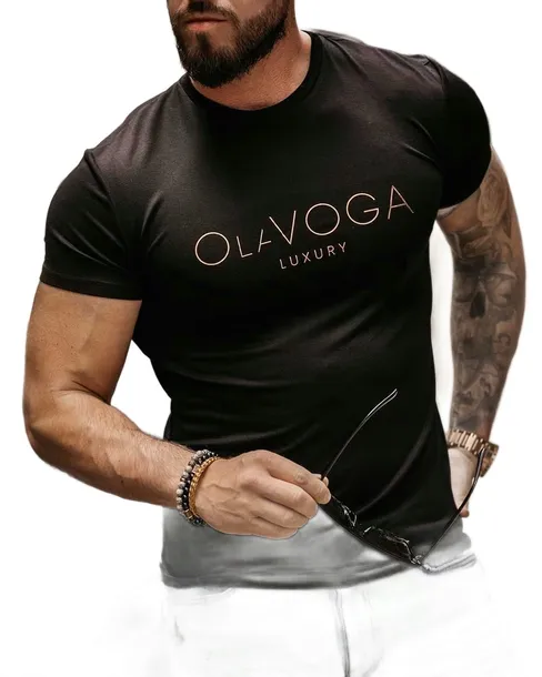 T-shirt męski OLAVOGA HUGO czerń L