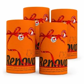 pomaranczowy-recznik-papierowy-kuchenny-renova-4-opakowania