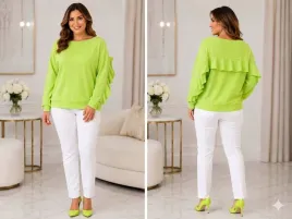 bluza-bluzka-damska-z-falbanami-limonkowa-biust-132cm