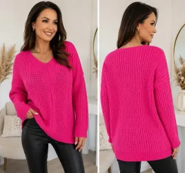 sweter-damski-fuksja-azurowy-romby-oversize-uniwersalny-biust-114-cm-miekki
