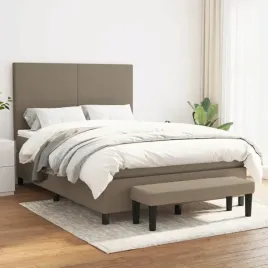 vidaxl-lozko-kontynentalne-z-materacem-taupe-tkanina-140x200-cm