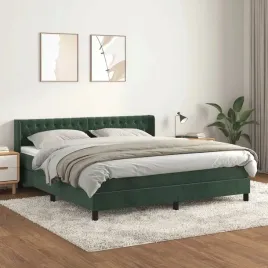 vidaxl-lozko-kontynentalne-z-materacem-ciemnozielone-180x200-cm