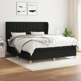 vidaxl-lozko-kontynentalne-z-materacem-czarne-tkanina-180x200-cm