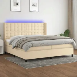 vidaxl-lozko-kontynentalne-z-materacem-kremowe-200x200-cm-tkanina