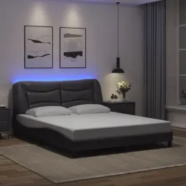 vidaxl-rama-lozka-z-led-szara-160x200-cm-sztuczna-skora