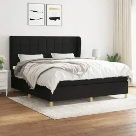 vidaxl-lozko-kontynentalne-z-materacem-czarne-tkanina-180x200-cm