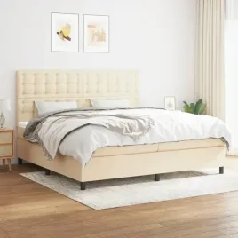 vidaxl-lozko-kontynentalne-z-materacem-kremowe-tkanina-200x200-cm