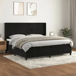 vidaxl-lozko-kontynentalne-z-materacem-czarne-aksamit-200x200-cm