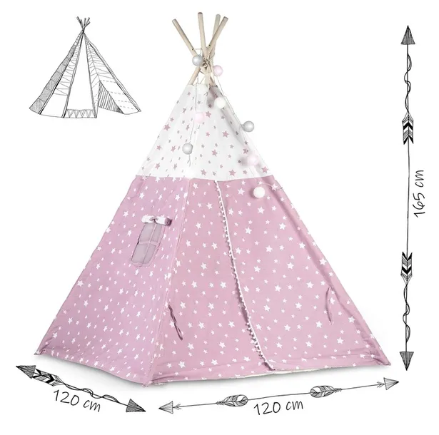 tipi-namiot-dla-dzieci-dziewczynki-teepee-wigwam-lampki-poduszki-nukido-wysokosc-produktu-190-cm