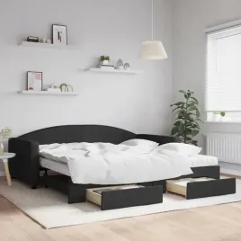 vidaxl-sofa-rozsuwana-z-szufladami-czarna-100x200-cm-tkanina