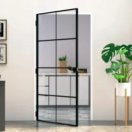 vidaxl-drzwi-wewnetrzne-czarne-102x2015-cm-szklo-i-aluminium