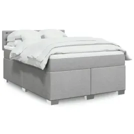 vidaxl-lozko-kontynentalne-z-materacem-jasnoszare-tkanina-160x200-cm