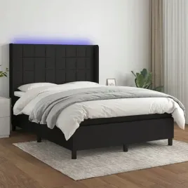 vidaxl-lozko-kontynentalne-z-materacem-czarne-140x200-cm-tkanina