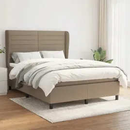 vidaxl-lozko-kontynentalne-z-materacem-taupe-tkanina-140x200-cm