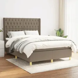 vidaxl-lozko-kontynentalne-z-materacem-taupe-tkanina-140x190-cm