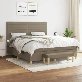 vidaxl-lozko-kontynentalne-z-materacem-taupe-tkanina-160x200-cm