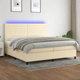 vidaxl-lozko-kontynentalne-z-materacem-kremowe-200x200-cm-tkanina