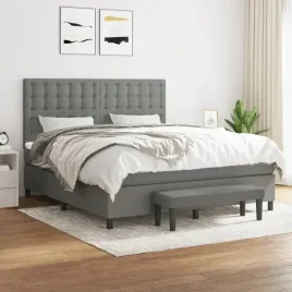 vidaxl-lozko-kontynentalne-z-materacem-ciemnoszara-tkanina-180x200-cm