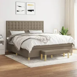 vidaxl-lozko-kontynentalne-z-materacem-taupe-tkanina-160x200-cm