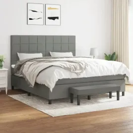 vidaxl-lozko-kontynentalne-z-materacem-ciemnoszara-tkanina-180x200-cm