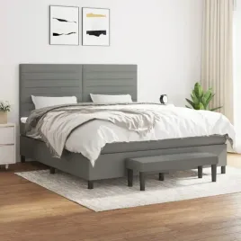 vidaxl-lozko-kontynentalne-z-materacem-ciemnoszara-tkanina-180x200-cm