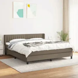 vidaxl-lozko-kontynentalne-z-materacem-taupe-tkanina-160x200-cm