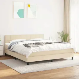 vidaxl-lozko-kontynentalne-z-materacem-kremowe-tkanina-180x200-cm