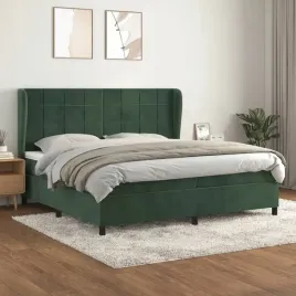 vidaxl-lozko-kontynentalne-z-materacem-zielone-aksamit-200x200-cm