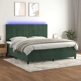 vidaxl-lozko-kontynentalne-z-materacem-i-led-zielony-aksamit-200x200cm